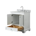 thumbnail image 3 of Wyndham Collection Deborah 30" Marble Top Wood Single Bathroom Vanity in White, 3 of 5