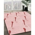 thumbnail image 2 of Ahgly Company Indoor Square Patterned Pastel Red Pink Area Rugs, 7' Square, 2 of 6