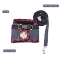 thumbnail image 4 of Arnés y correa para perro en mezclilla roja a cuadros - Tamaño XL (122cm) - Ideal para caminatas y ejercicio - Fácil de poner y lavar - Incluye arnés y correa, 4 of 6