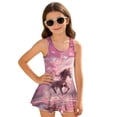 thumbnail image 2 of chaqlin Pink Cherry Blossom Horse Swimsuit Girl's One-Piece Swimsuits Sleeveless Swim Dress Tummy Control Tank Tops Flowy Skirt for Swimming,Water Sport,6-7Y, 2 of 7