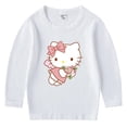 thumbnail image 2 of Hello Kitty-Camiseta de manga larga para niños y niñas, top de cuello redondo de algodón con dibujos animados, ropa de primavera y otoño, 2 of 5