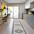 thumbnail image 2 of Hallway Washable Runner Rug - 2'6x12 Kitchen Rugs Entryway Vintage Soft Floor Mat Non Slip Indoor Farmhouse Carpet For Bathroom Living Room Bedroom (2'6''x12'  Grey), 2 of 6