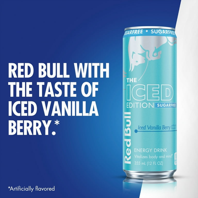 Red Bull Iced Edition Sugarfree Energy Drink, Iced Vanilla Berry, 12 fl.  oz., Pack of 4 cans