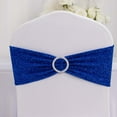thumbnail image 3 of Efavormart 5 Pack Royal Blue Shimmer Tinsel Spandex Chair Sashes With Round Silver Rhinestone Chair Buckles - 5"x12", 3 of 11