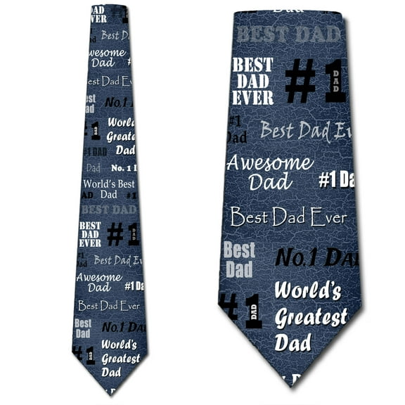 Father's Day Men's Necktie World's Greatest Dad Tie by Three Rooker