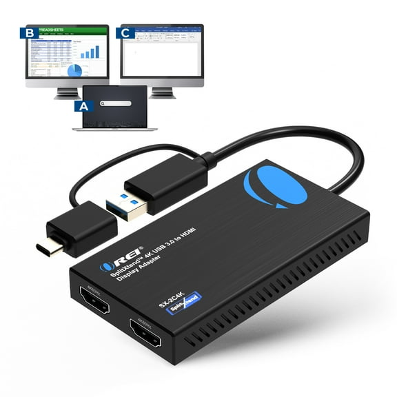 OREI SplitXtend 4K USB 3.0 to HDMI Display Adapter - (SX-2C4K)