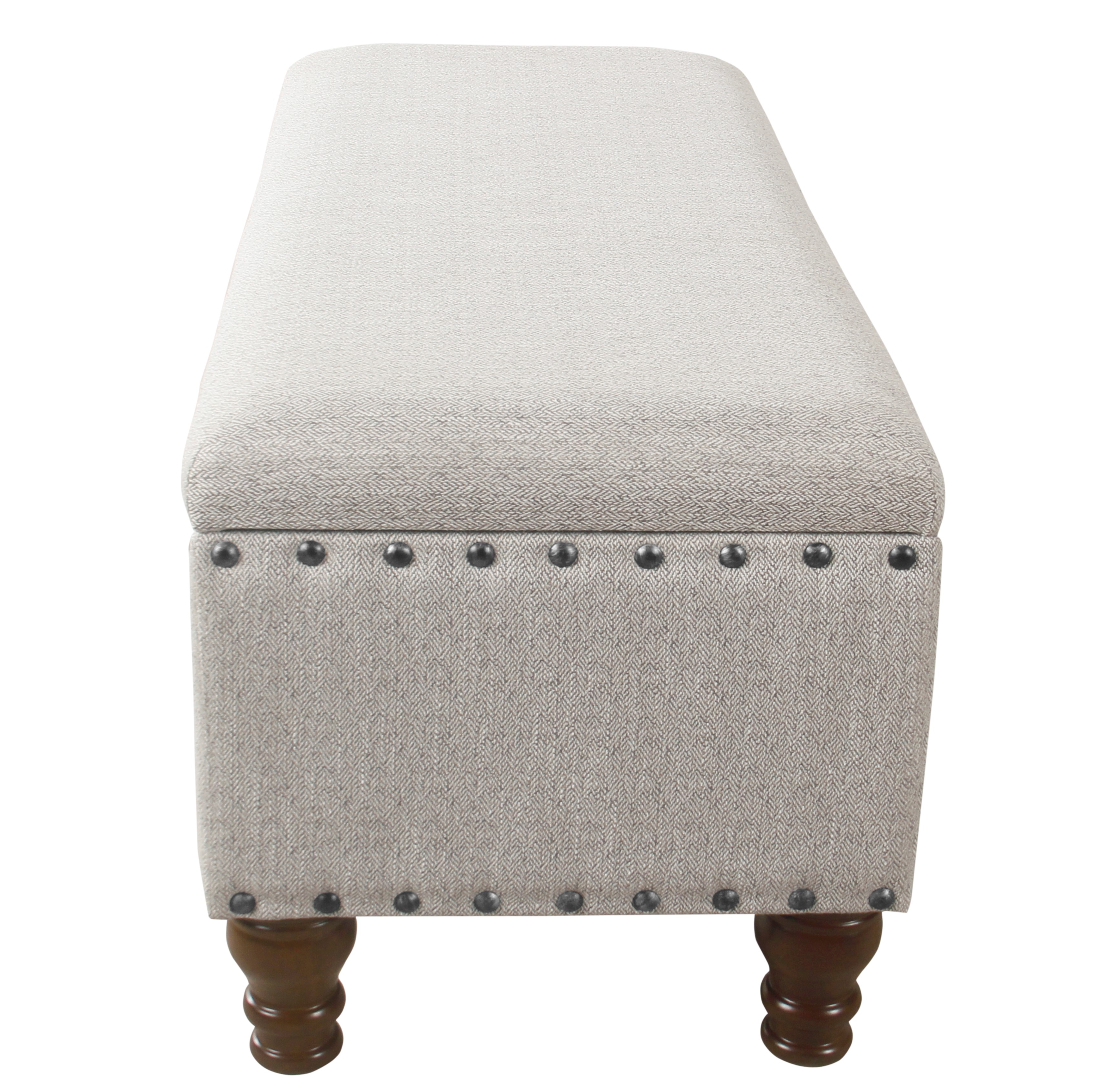 HomePop Upholstered Storage Bench, Brown