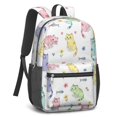 thumbnail image 2 of Rainbow Cat and Flower White Pattern 17" School Backpacks for Teens,Waterproof Oxford Fabric,S-Shape Padded Straps for School,Travel,Hiking,Camping, 2 of 6