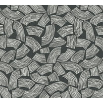 ohpopsi Elements Black Scribbled Arches Unpasted Non Woven Wallpaper, 19.7-in by 33-ft., 54.2 sq. ft.