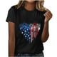 thumbnail image 1 of Camisetas de Manga Corta para las Mujeres, Blusa de Manga Corta de la Moda Del Día de la Independencia Hecha de Poliéster Cómodo para la Primavera Verano, Blusas de Manga Corta para las Mujeres, 1 of 7