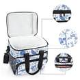 Blue Ink Birds Flowers Portable Cooler Lunch Box Reusable Insulated ...