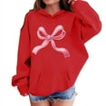 thumbnail image 2 of dazeni Girl's Oversized Bow Hoodies 3-15 Years Long Sleeve Pullover Tops Preppy Cute Sweatshirts Hoodies with Pocket, 2 of 6
