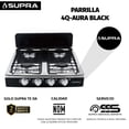 thumbnail image 4 of Parrilla A Gas Supra De 4 Quemadores De Sobreponer en Color Negro, 4 of 6