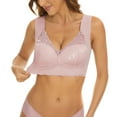 thumbnail image 3 of Aayomet Bras For Women Women Minimizer Unlined Underwire Bras Full Coverage Plus Size Full Figure Unpadded Bras Eyelash Lace Bra,Pink 5XL, 3 of 5