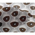 thumbnail image 4 of oneOone Viscose Chiffon Brown Fabric Stripe & Circle Geometric Dress Material Fabric Print Fabric By The Yard 42 Inch Wide, 4 of 4