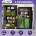 thumbnail image 5 of Metal Storage Cabinet with Wheels,Tall Rolling Garage Storage Cabinet with 2 Doors and 5 Adjustable Shelves - 75" Steel Lockable File Cabinet,Locking Tool Cabinets for Garage,Office,Gym,School(Black), 5 of 9
