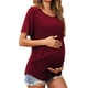 thumbnail image 1 of Camisetas de maternidad para mujer, moda de doble capa, lactancia, mangas cortas, Vino Tinto S, 1 of 9