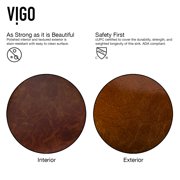 VIGO Donatello Artistic Rubywood Glass 18 in. L x 13 in. W x 4 in. H Rectangular Vessel Bathroom Sink