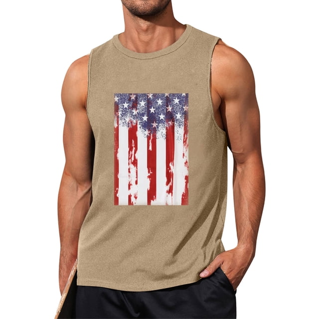 Mens Summer Surf Beach Tank Top Large Size Casual Breathable Sleeveless Top Loose Print Tank Top Man Shirt S