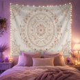 thumbnail image 2 of Floral Garden Circular with Mandala Powder Medallion, Mystical Fantasy for Space Lovers, Aesthetic Wall Decor, Valentine'S Day Gift, Tapestry Wall Hanging for Dorm and Living Room, 2 of 6