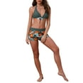 thumbnail image 2 of INSPIRE CHIC Conjuntos de Bikini de Dos Piezas con Estampado de Hojas y Bloqueo de Color, Top Halter y Pantalones Cortos, Trajes de Baño Talla X-Large Verde Militar, 2 of 5