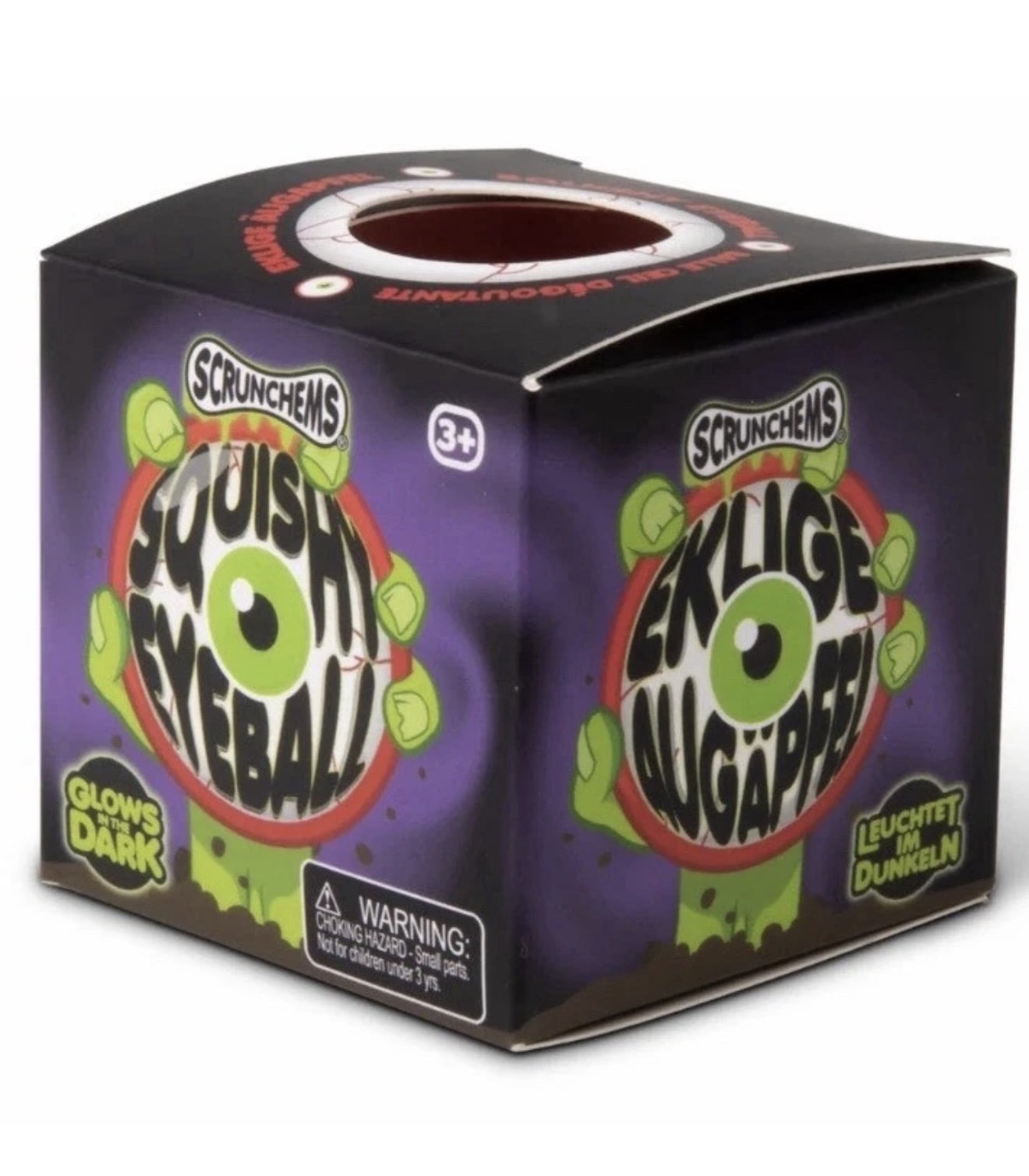 Scrunchems Squishy Halloween Glow in the Dark Eyeball, Skull, and Stretchy Skeleton 3 Piece