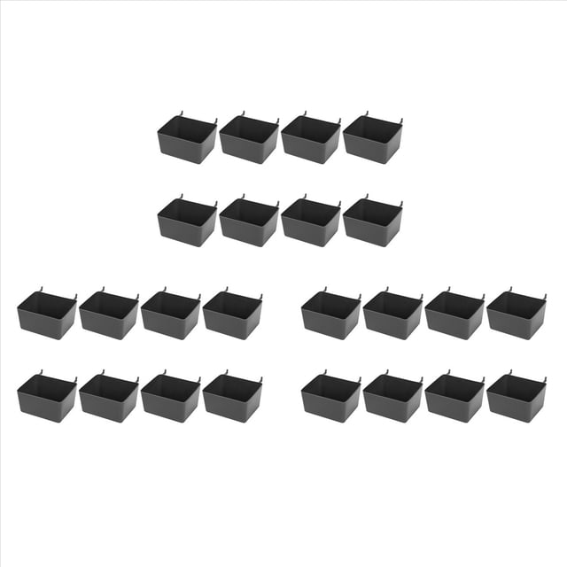 Kit de 24 Compartimentos de Tablero de Clavijas, Piezas de Tablero de Clavijas, Accesorios de Tablero de Clavijas, Compartimentos de Banco de Trabajo para Organizar Hardware (Gris)