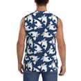 thumbnail image 4 of Lsque Shark Print Men's Cotton Blend Sleeveless Muscle Shirts (S-3XL)- Moisture Wicking, Odor Protection, UPF 30+,3X-Large, 4 of 8