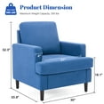 thumbnail image 2 of Weture Mid-Century Modern Armchair, Linen Upholstered Blue (Set of 1), 2 of 8