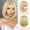 Blonde, variant on Creamily 12" Blonde Bob Wig with Bangs Dark Root - Short Straight Synthetic Wigs for Women Heat Resistant