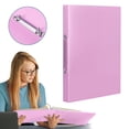 thumbnail image 2 of 2 Ring Binder A4 Plastic Document Folder Poly Binder for Letter Size Paper Resume Report Organizer Office Pink 1 Pack, 2 of 9