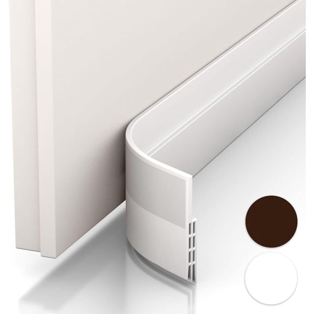 Draft Stopper & Door Seal - NEW Insulated Door Bottom (Quick to Install), Ideal for Insulating Against Cold, Noise & Moisture (1 x White)