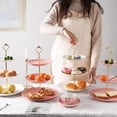 thumbnail image 4 of 3 Tier Plastic Dessert Stand Cupcake Fruit Serving Tray, Foldable Dried Fruit Display Platter for Party Wedding Home Kitchen, 4 of 5