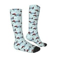 thumbnail image 3 of Fotbe Dachshund Dog Puppy print Women's Men's Novelty Crew Socks Cotton Socks Knee High Socks for Walking,Running,Nurses,Pregnancy, 3 of 8