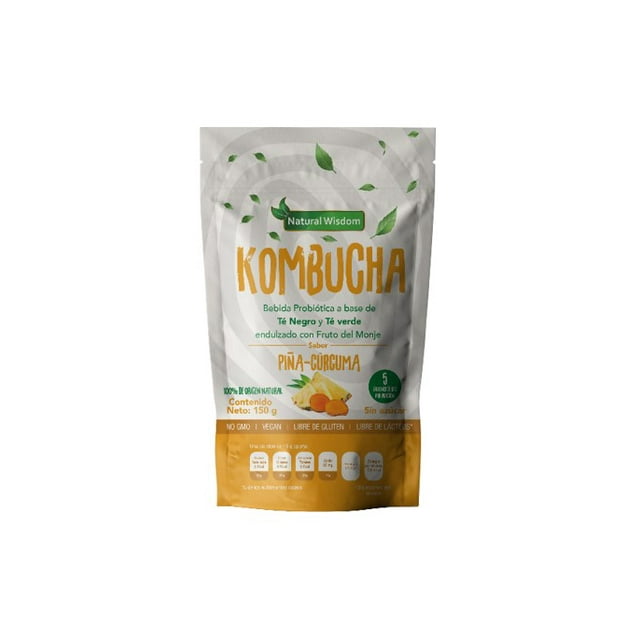 Kombucha en polvo Natural Wisdom Piña-Cúrcuma 150g Suplemento