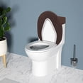 thumbnail image 5 of Toilet Lid and Tank Cover Set - Stretch Washable Spandex Fabric Protector for Bathroom Seats - Fits Most Toilets, Coffee, 5 of 7