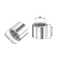 thumbnail image 2 of Round Weld Nuts, M8 x 12mm x 10mm Weld On Bung Female Nut Threaded - 201 Stainless Steel Insert Weldable 20 pcs, 2 of 3