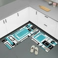 thumbnail image 3 of Anti Fatigue Kitchen Mats Set of 2, Non Slip Cushioned Kitchen Rug Sets, Washable Geometric Square Kitchen Runner Rugs for Home Office Laundry, 17'''' x 47'''' + 17'''' x 30'''' Abstract Art Patchwork, 3 of 6