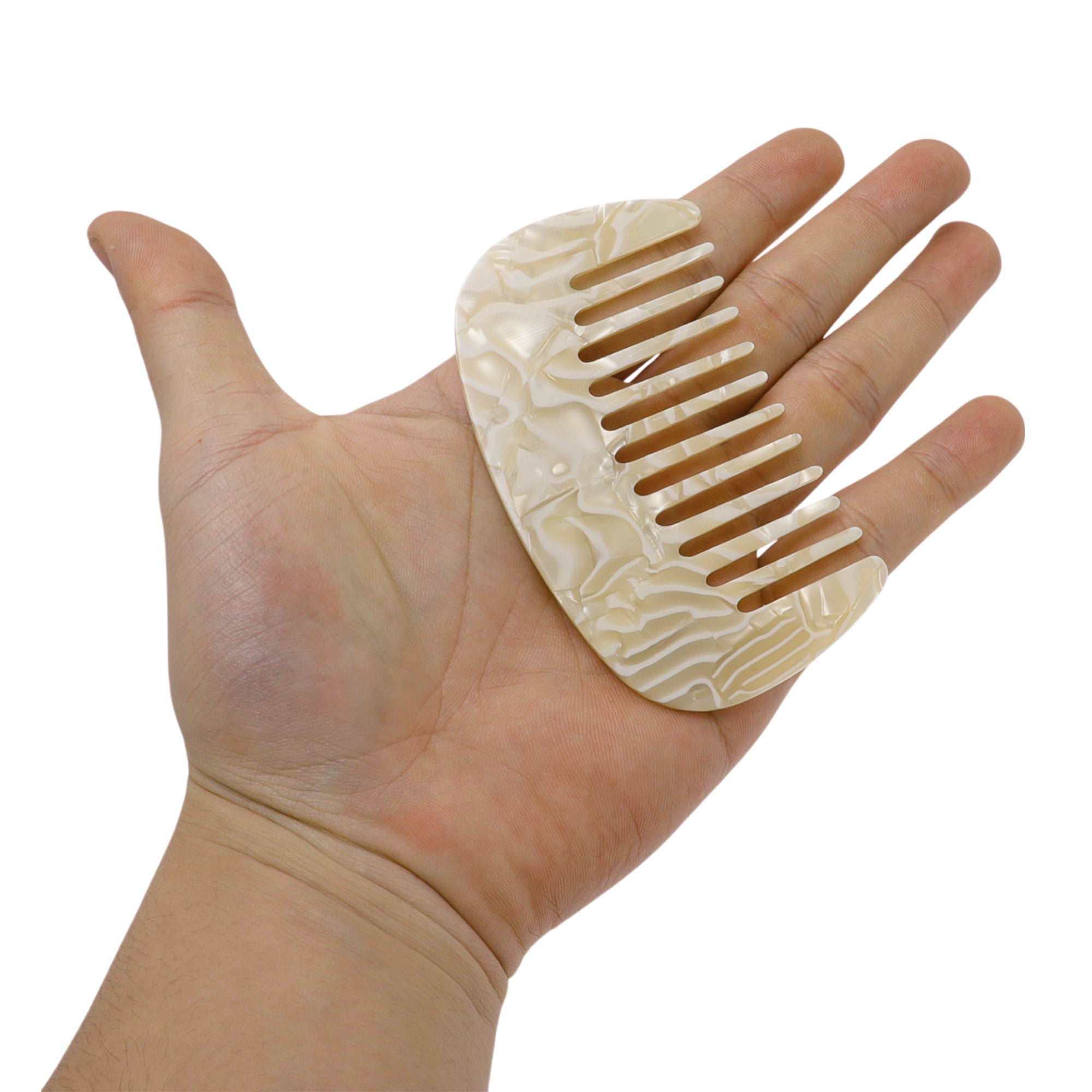 Unique Bargains 1Pc Hair Comb Wide Tooth for Thick Curly Hair Beige, Yellow