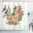 thumbnail image 1 of Ambesonne Garden Art Shower Curtain, Sparrows on Roses, 69"Wx75"L, Multicolor, 1 of 3