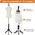 thumbnail image 5 of YRLLENSDAN 59-67 Inch Mannequin Body Dress Mannequin with Stand Height Adjustable Sewing Mannequin Female Mannequin Full Body Dress Forms Dress Form Mannequin for Sewing Mannequin Torso Female, Beige, 5 of 7