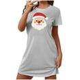 thumbnail image 2 of Elvqul Womens Plus Size Pajamas Christmas Nightgowns Christmas Tree Santa Pajamas for Ladies Button up, 2 of 3