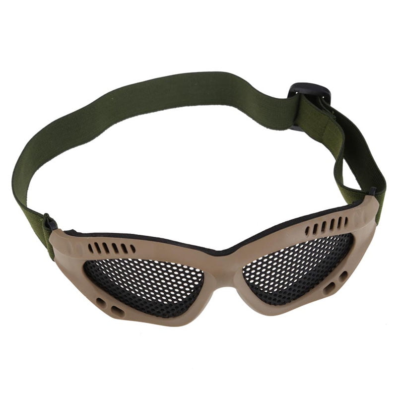Tactical Airsoft Paintball Steel Mesh Eyes Protective Goggles Glasses