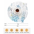 thumbnail image 6 of 13 Inch Round Placemats Set of 6, Coastal Blue Non Slip Heat Insulation PP Table Mats, Ocean Coral Starfish Jellyfish Seahorse Washable Place Mats for Kitchen Dining Party Table Decor, 6 of 7