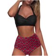 thumbnail image 1 of Conjunto de bikini dividido con estampado de contraste de pecho alto sexy para mujer Conjuntos de traje de baño de dos piezas Fridja nalpqowj56886, 1 of 5