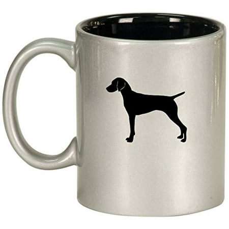 Ceramic Coffee Tea Mug Cup Vizsla (Silver)