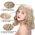 thumbnail image 3 of MORICA Hair Synthetic Curly Bob Wig with Bangs Short Wavy Hair for Women Bob Style Heat Resistant Colored Wigs, 3 of 8