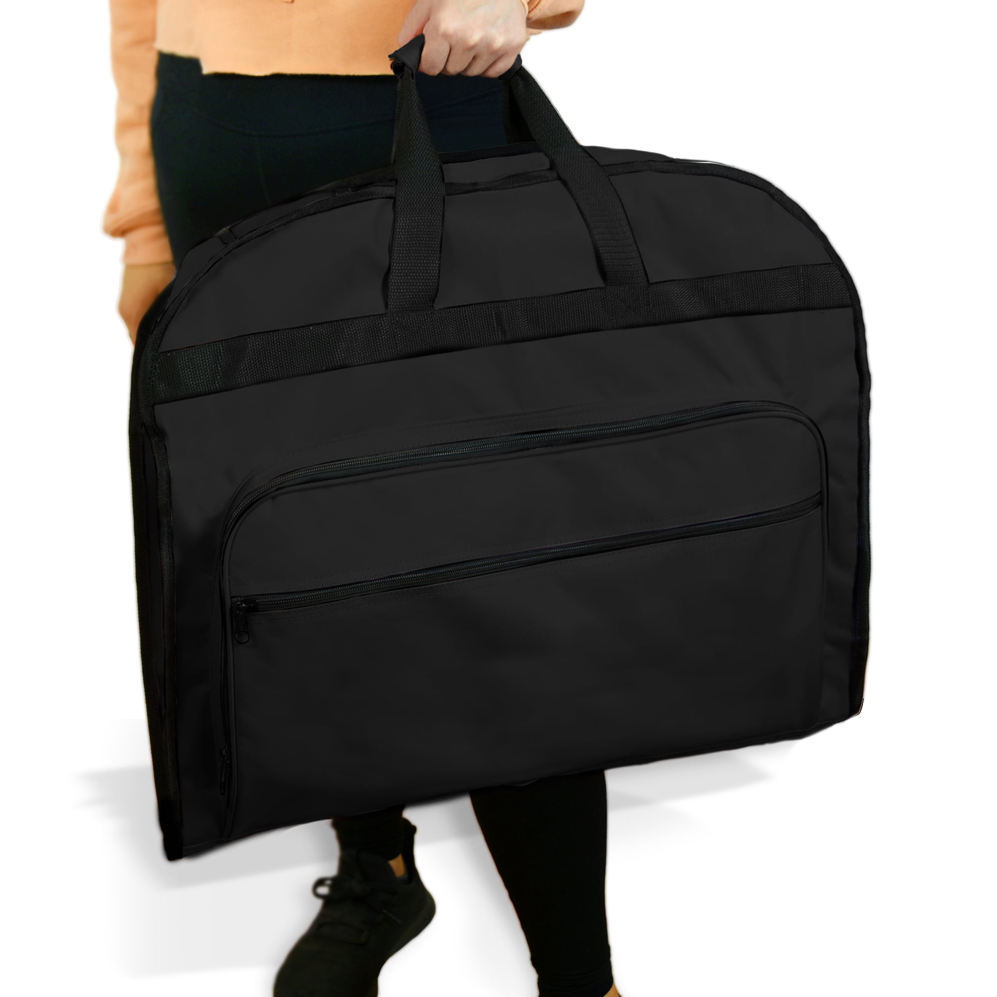 DALIX 39" Business Garment Bag Cover for Suits and Dresses Clothing Foldable w Pockets in Black