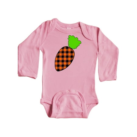 

Inktastic Orange Easter Carrot in Plaid Gift Baby Boy or Baby Girl Long Sleeve Bodysuit