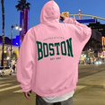 thumbnail image 2 of sususu Winter Hoodies for Men Letter Print Hoodie Sweatshirt For Stylish Comfort And Everyday Wear,Pink,XXL, 2 of 6
